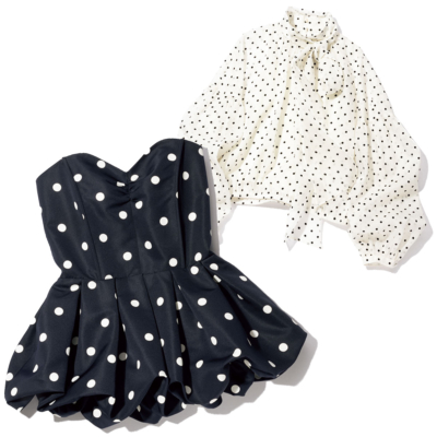 黒パンツ軸ママの『ドット柄トップス』4選！お出かけオシャレを後押し