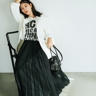 【春アウター速報】スカート派のすっきり見えに『ジレ＆シャツジャケット』が効果的！