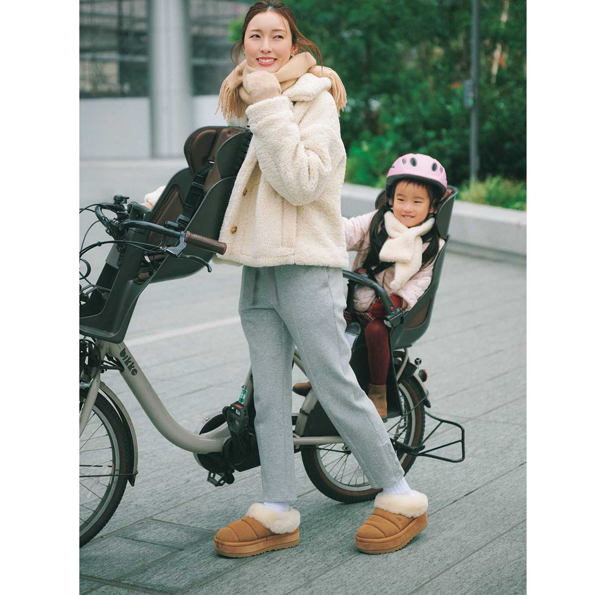 自転車ママのオシャレなファッション