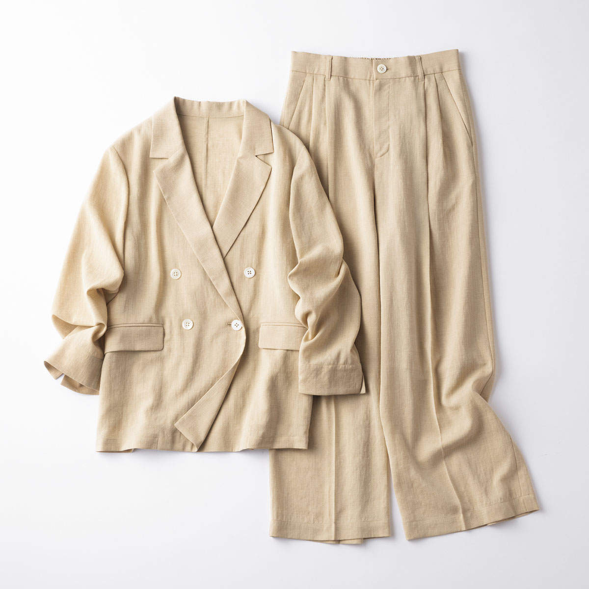 グリーンレーベルのシアージャケットとパンツのセットアップ