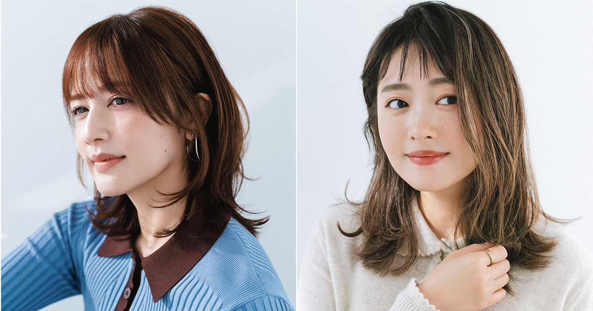 ミディアムヘアの２人