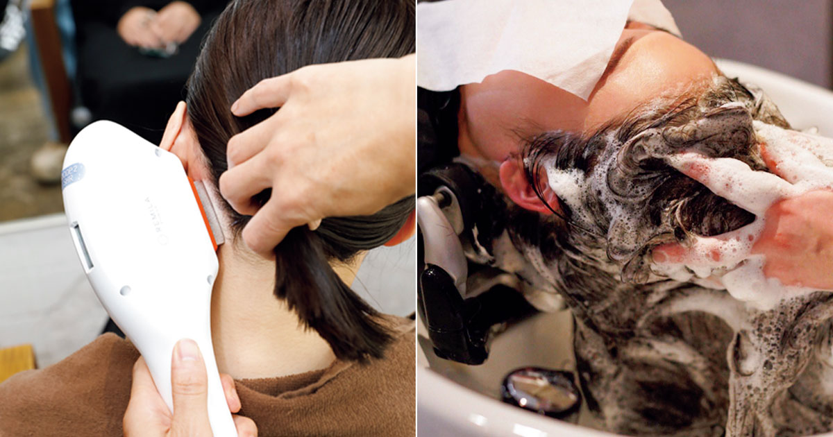 うなじの脱毛と漢方ヘッドスパの様子