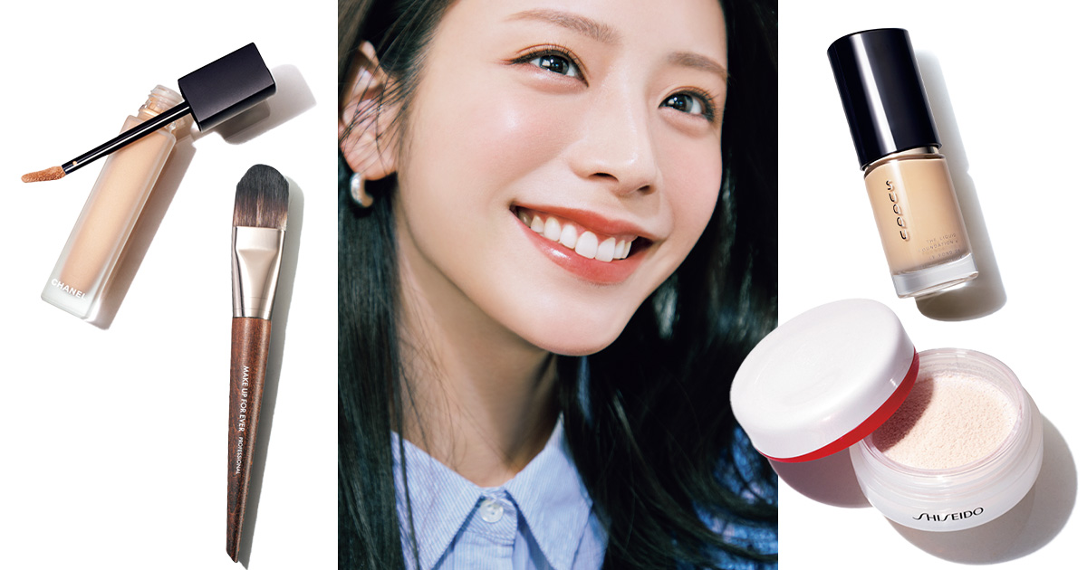 モデルの軽やかベースメイクのイメージと注目ファンデーション