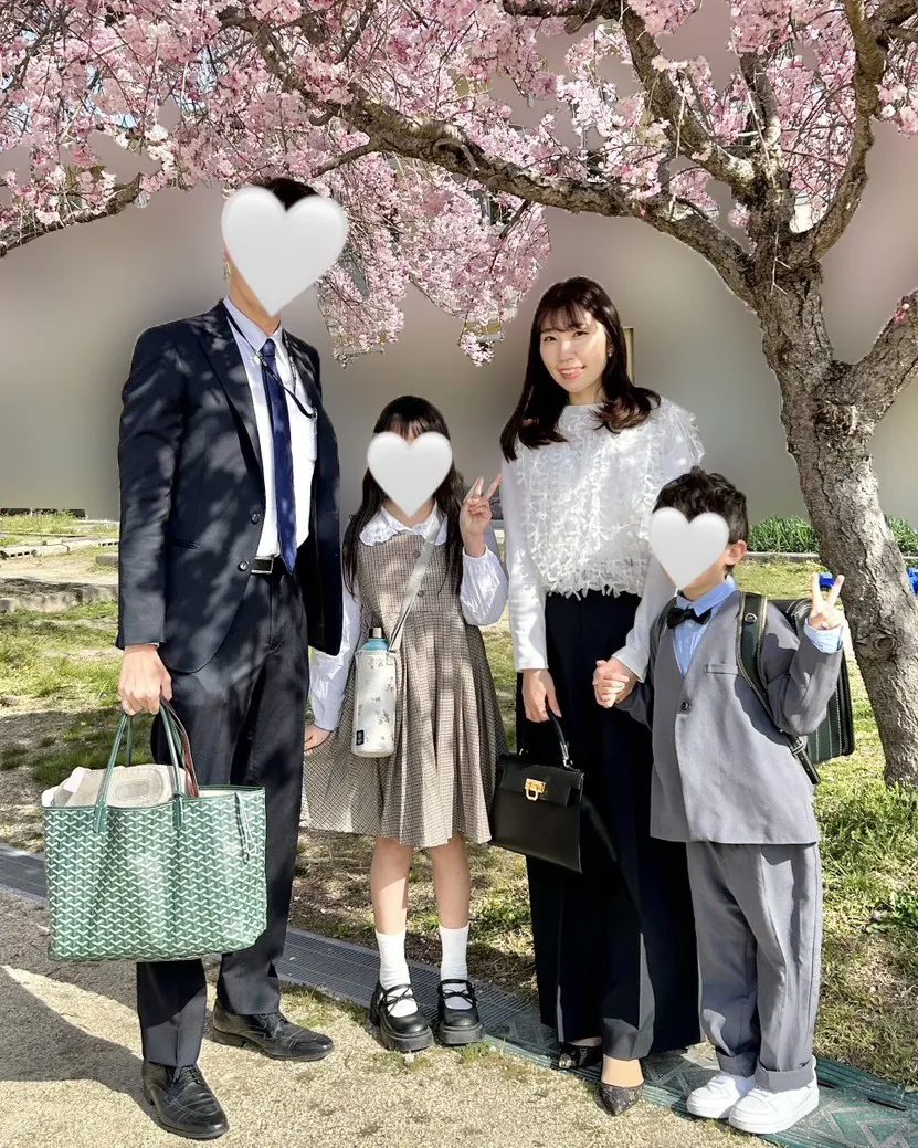 2025年4月の入学式の家族写真