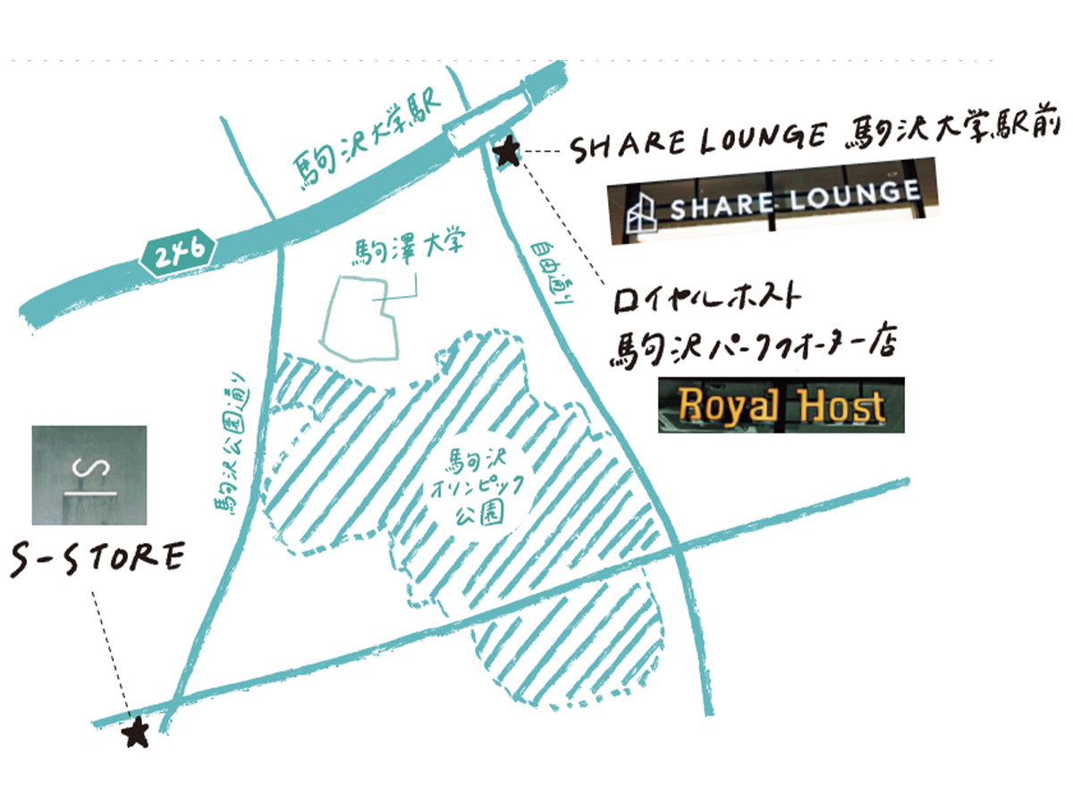 駒澤大学駅のマップ