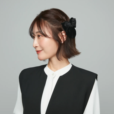 【ボブのヘアアレンジ】大人の「リボンバレッタ」は入園式・入学式にも