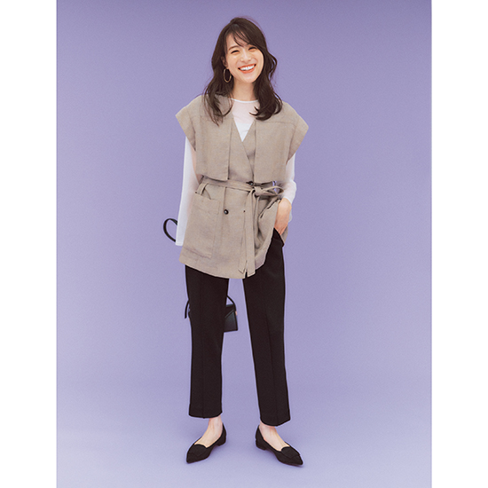 [THREE SQUARE]美脚ストレッチパンツ