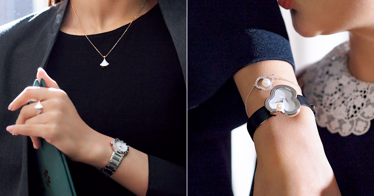 ブルカリのジュエリーとタサキの腕時計とブレスレット