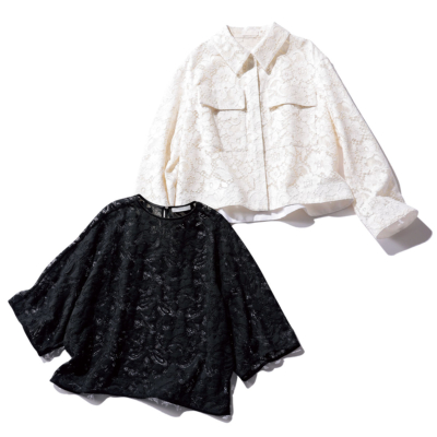 【通勤・送迎トップス】週5黒パンツでも洒落感が出せる『春っぽレース』が無敵！