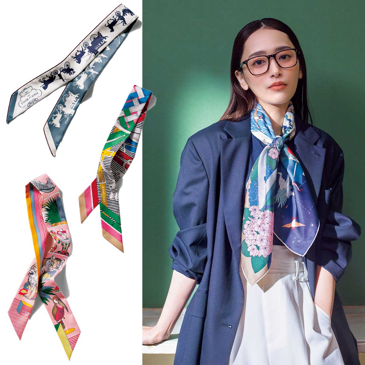 LEMAIRE スカーフ caseycasey arts&science好きな方 エルメスのスカーフで】手持ち服が“セレモニー仕様”に！使いやすい柄の