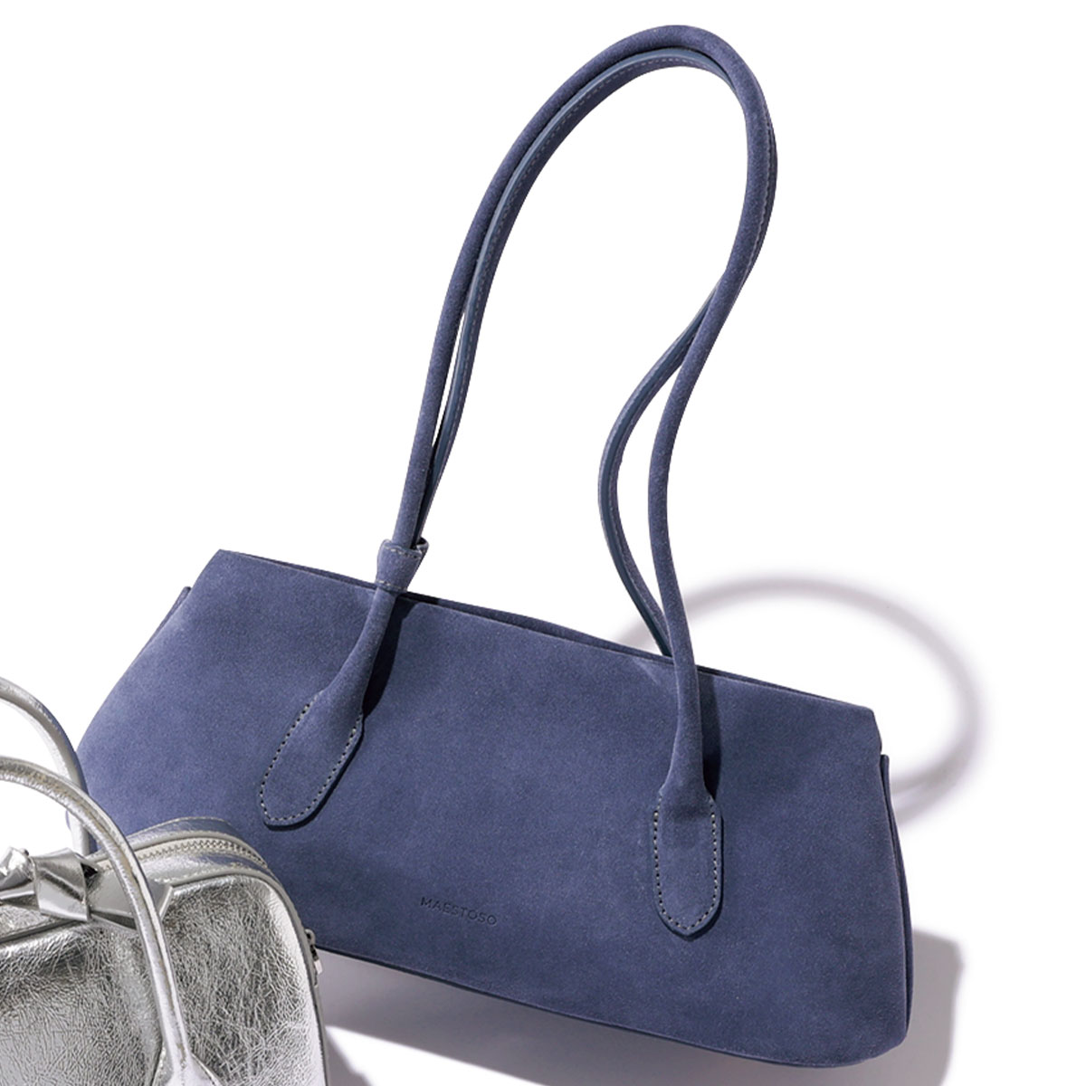 マエストソのスウェードのスクエアバッグ