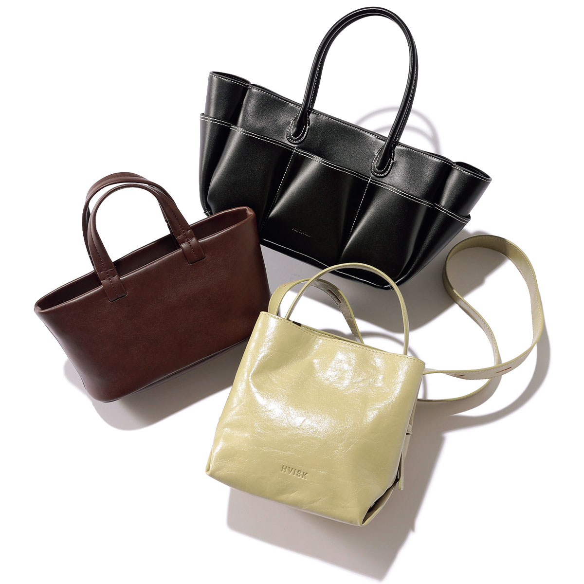 洗練デザインのエコレザーバッグ