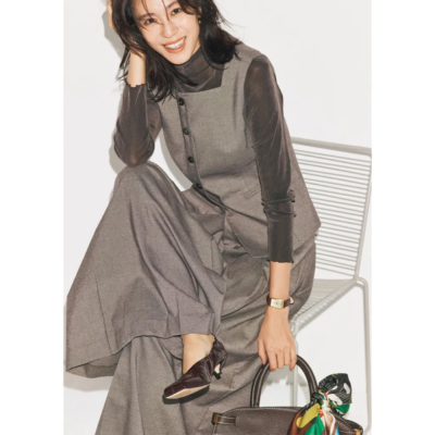 【卒入園ママ】のセットアップは黒紺以外が新鮮！インナーで寒さ対策も