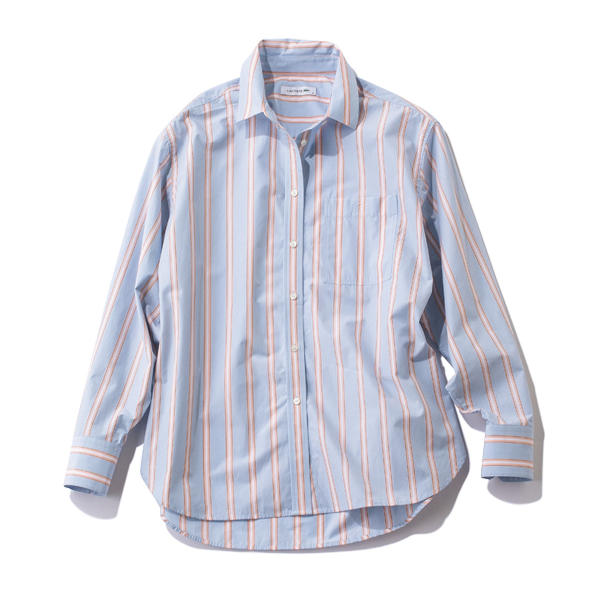 ラコステの淡カラーのストライプシャツ