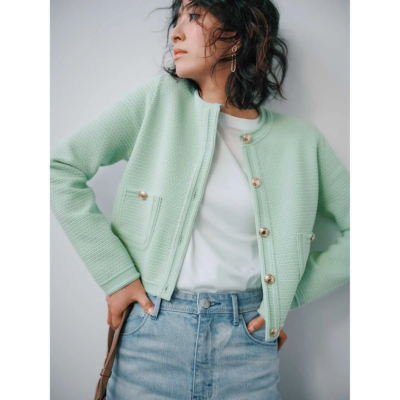 【春アウター】はキレイ色で華やかさを！ジャケット風カーデは着心地も◎