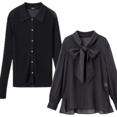 シアートップスは黒がいい！【プラステ】注目のブラウス＆カーデ2選