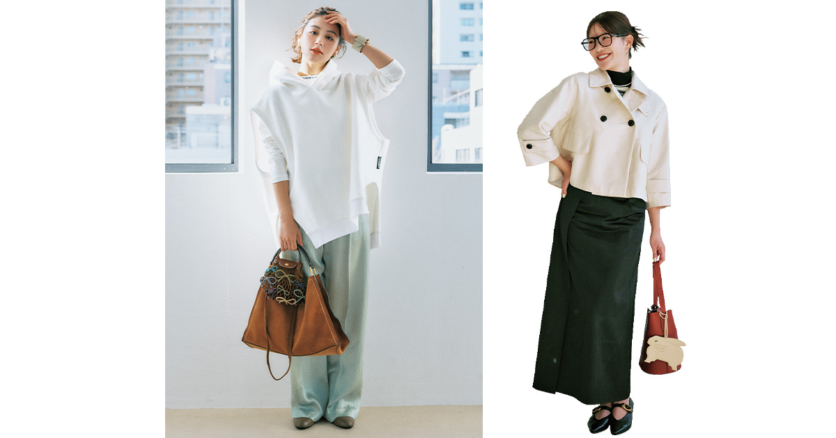 小顔が狙えるYラインコーデ