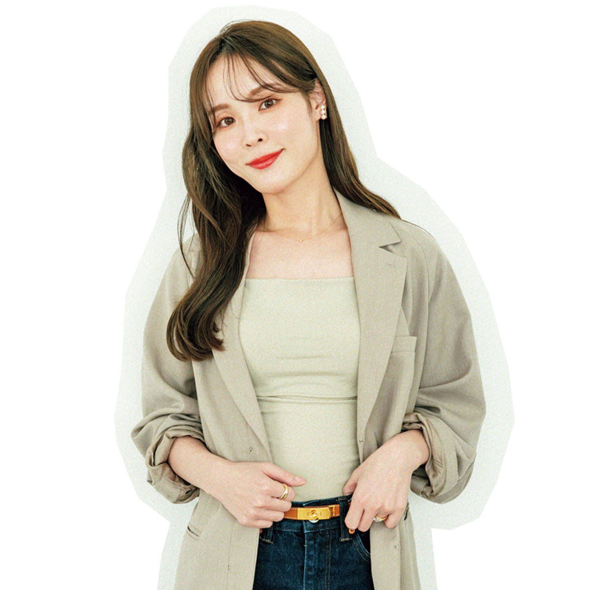 カスカアーダのカップインキャミソールを着たコーデ