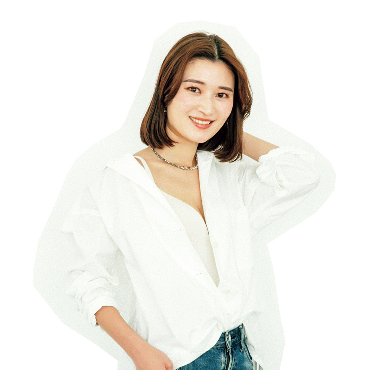 ワンノバの3Dワイヤレスブラキャミソールを着たカット