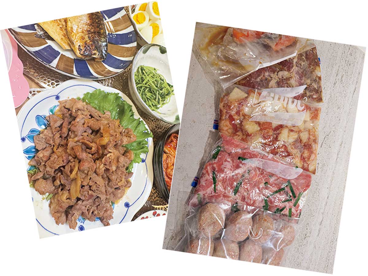 近藤千尋さんの下味冷凍の具材と料理