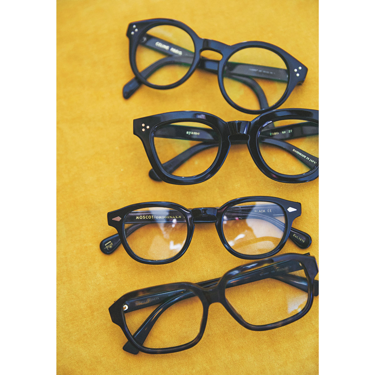 近藤千尋さん私物のセリーヌとayameとモスコットとボッテガの黒縁メガネ