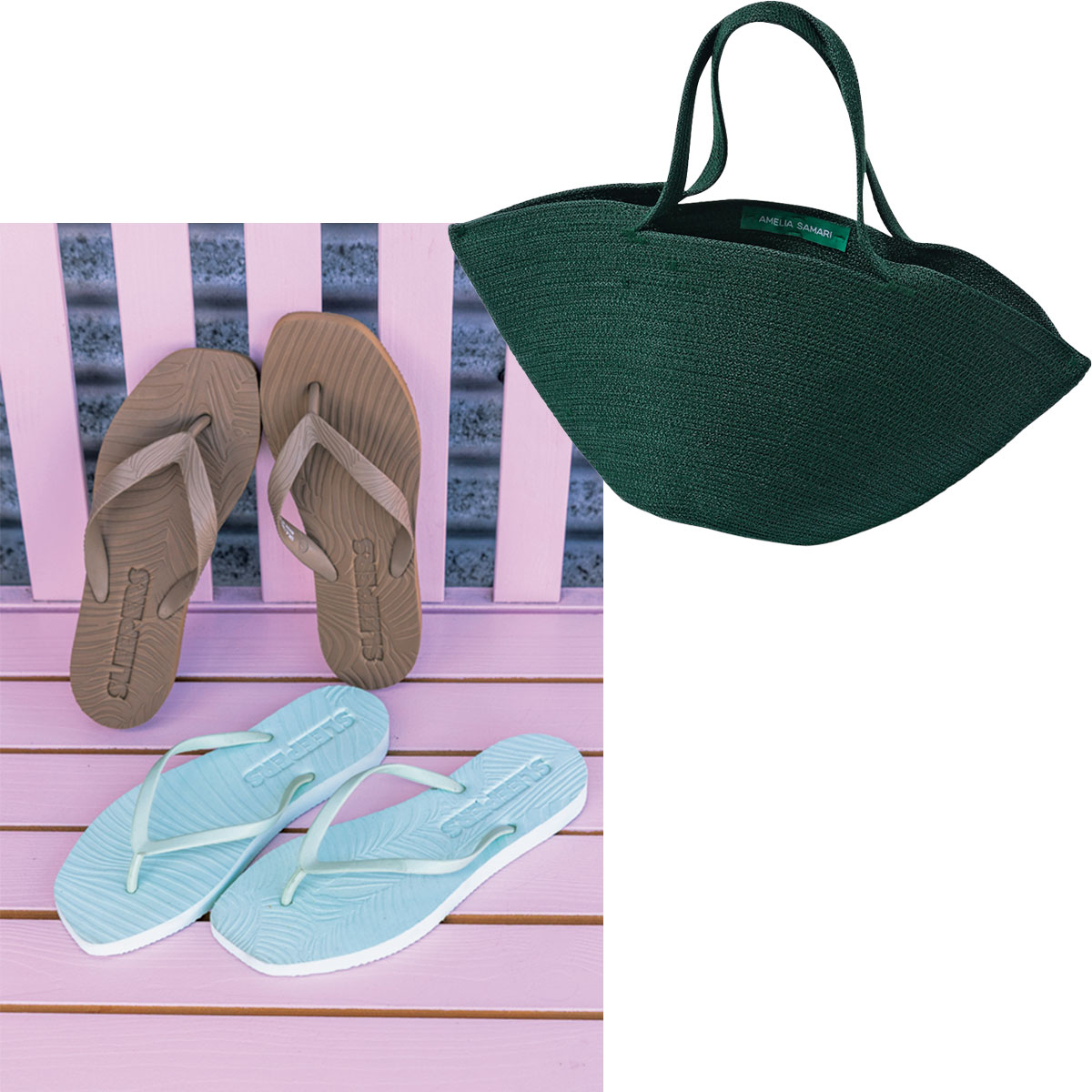 ハワイのセレクトショップHere.で取り扱うサンダルやカゴバッグ