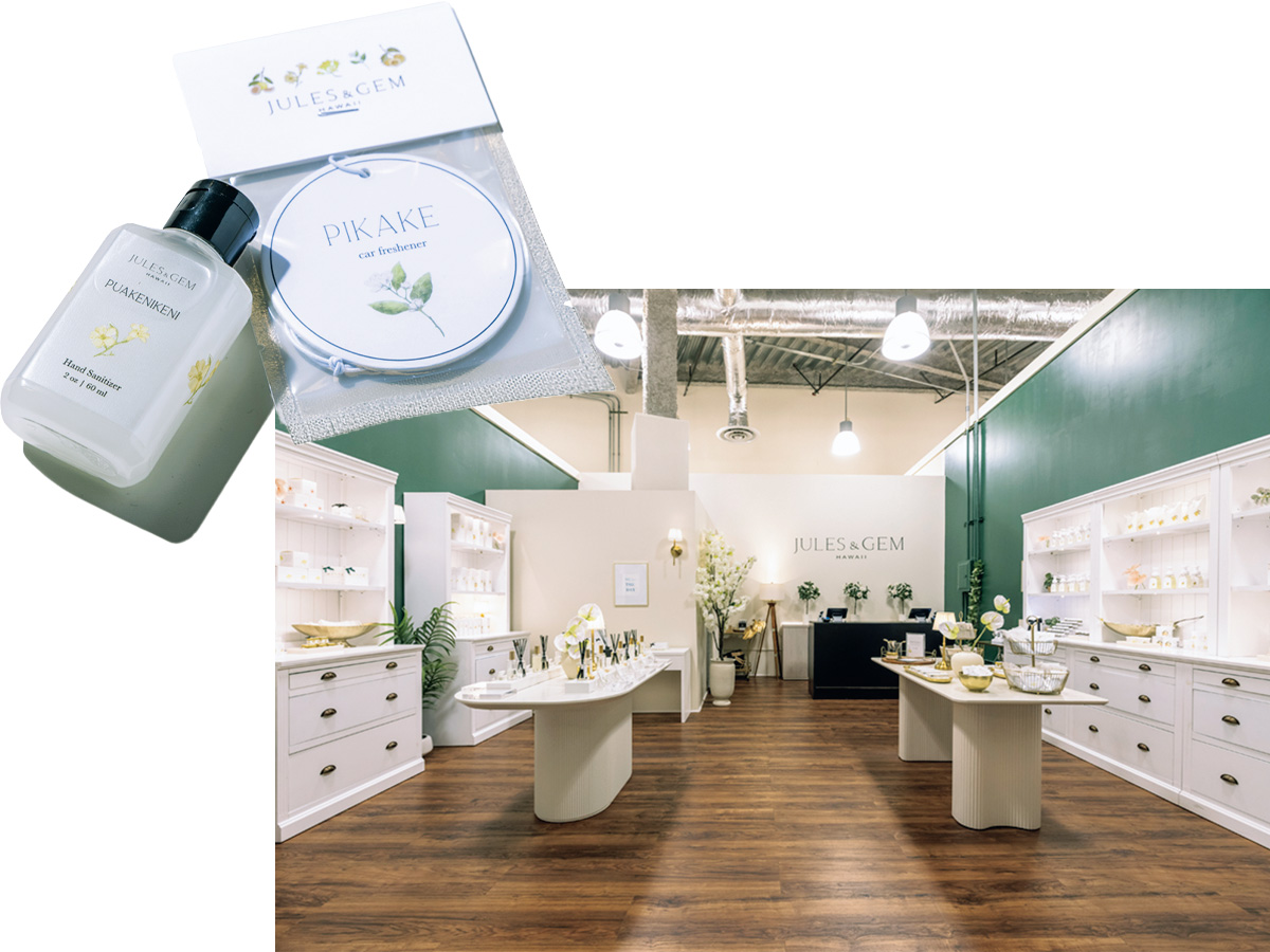 ハワイのフレグランス人気ブランドJules ＆ Gem Hawaiiのフレグランスと店内