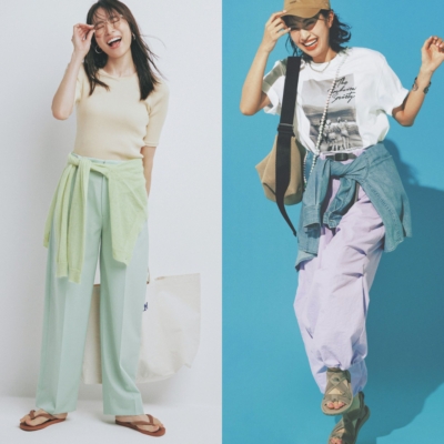 アクセいらずで着映える！「カラーパンツ」投入で【Tシャツコーデ】が見違える
