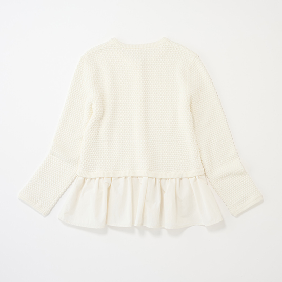 [THREE SQUARE]ペプラムニットカーディガン