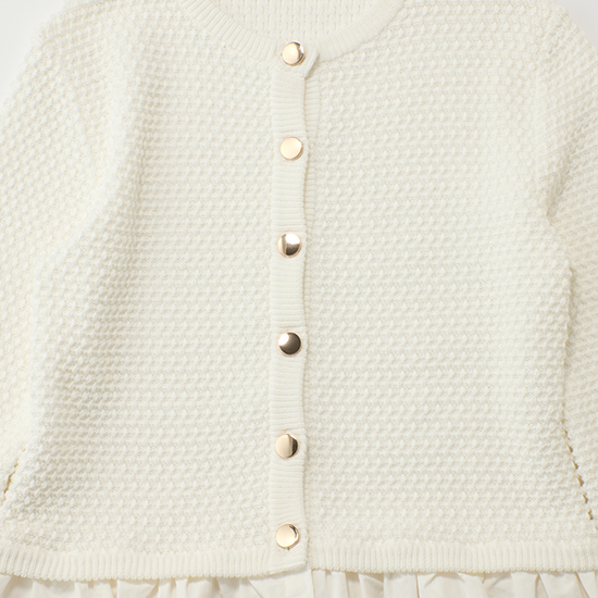 [THREE SQUARE]ペプラムニットカーディガン