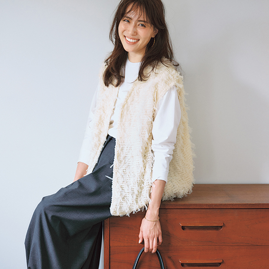 [THREE SQUARE]リボンペタルジレ