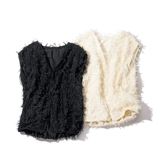 [THREE SQUARE]リボンペタルジレ