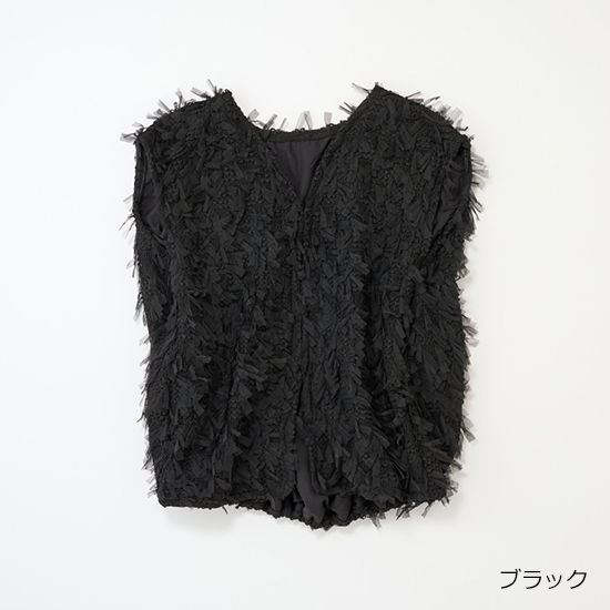 [THREE SQUARE]リボンペタルジレ