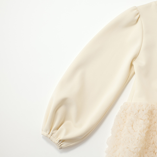 [THREE SQUARE]チュールペプラムプルオーバー