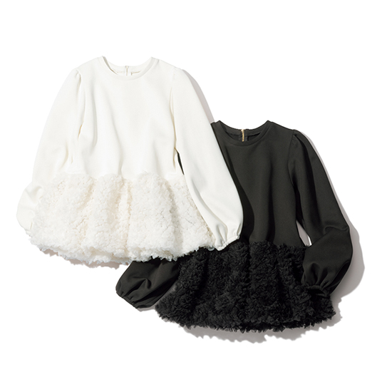 [THREE SQUARE]チュールペプラムプルオーバー