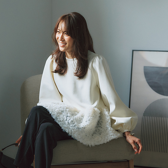 [THREE SQUARE]チュールペプラムプルオーバー