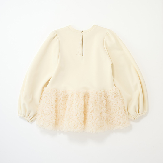 [THREE SQUARE]チュールペプラムプルオーバー