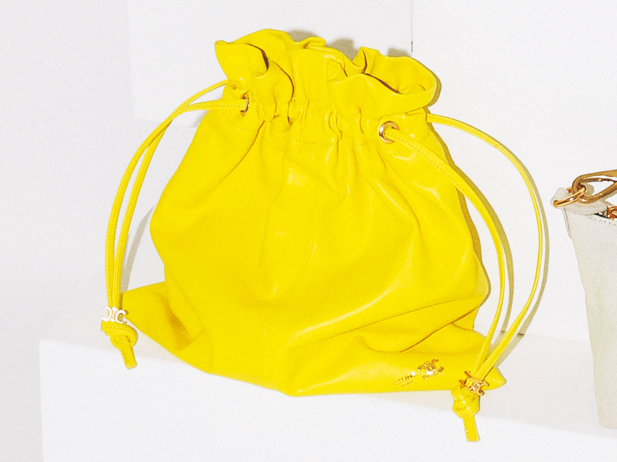 セリーヌの巾着型のポーチバッグ