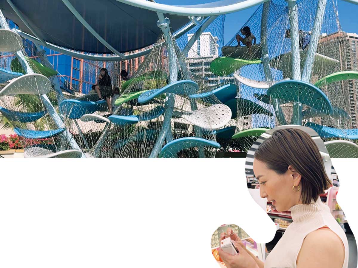 アラモアナセンターのキャンディセンターとセフォラで買い物する辻元舞さん