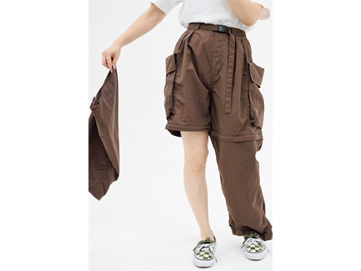 ファスナーでショートパンツになるフィーニーの2WAY撥水パンツ