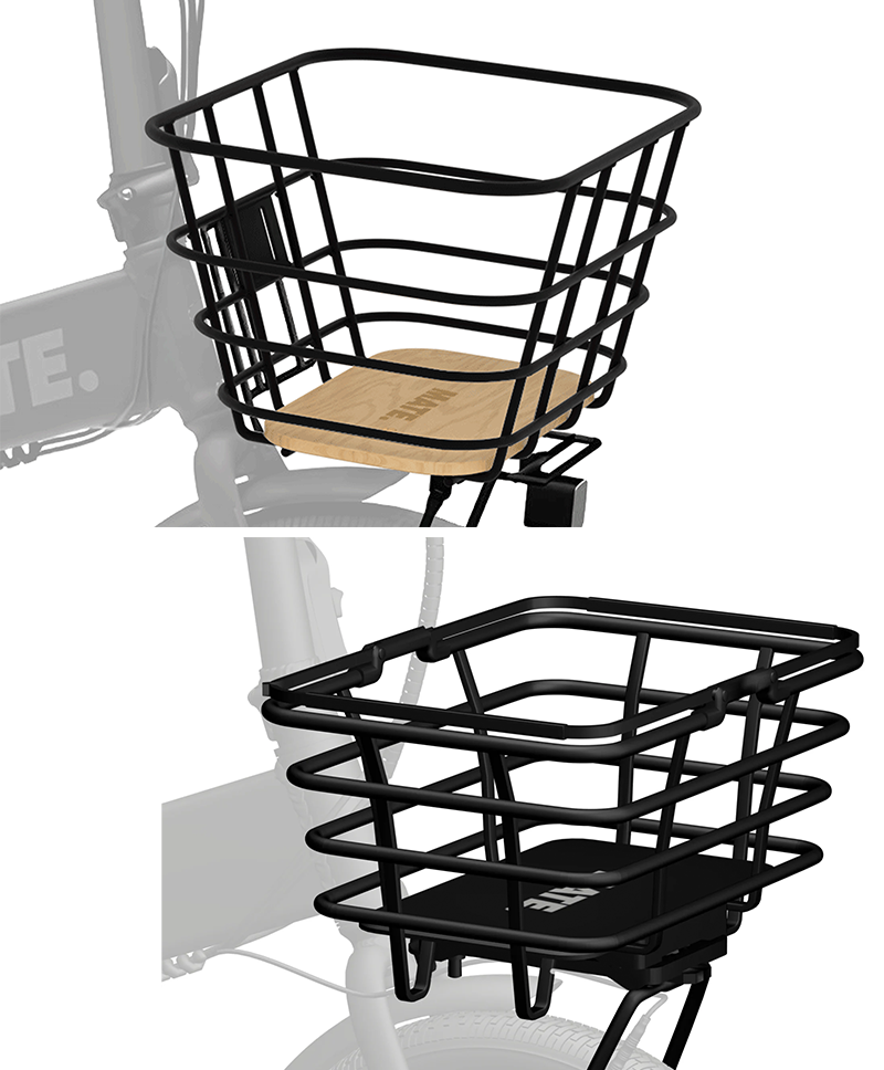 着脱できるスライド式と固定式のバスケット