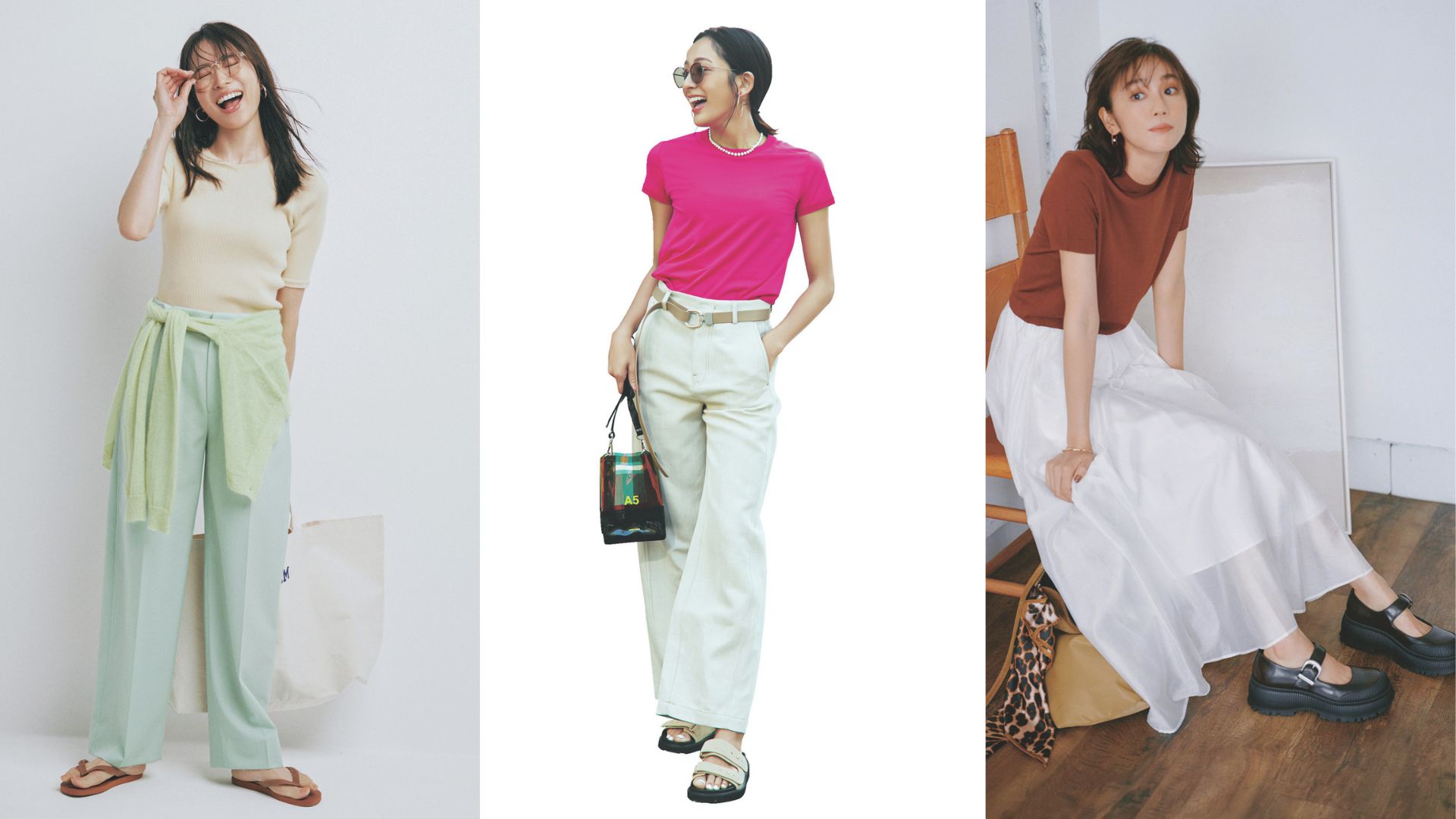 運動会】にも！時短おしゃれな「カラーTシャツ」コーデ6選 | VERY