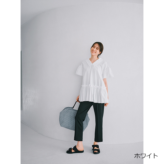[THREE SQUARE]2WAYタフタブラウス
