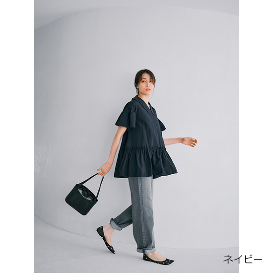 [THREE SQUARE]2WAYタフタブラウス
