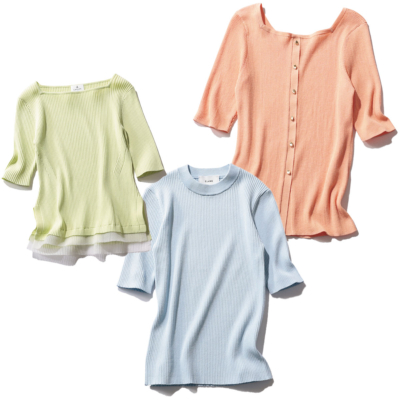 Tシャツよりリッチ見え【半袖カラーニット】5選！今どきシアーやリブで体型カバーも◎