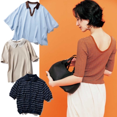 「Tシャツだとラフすぎ問題」を解決！キレイめリッチな【半袖ニット】カタログ