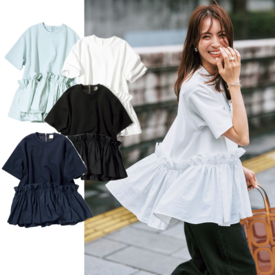 楽ちんTシャツなのにブラウス級の華やかさ！夏のママが頼れる『ペプラムトップス』