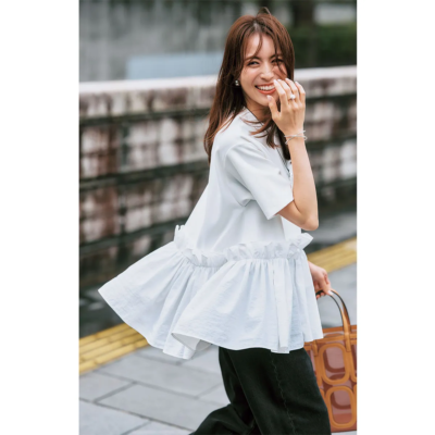 大人気【ブラウス見えTシャツ】で夏のシンプルコーデを華やかに！