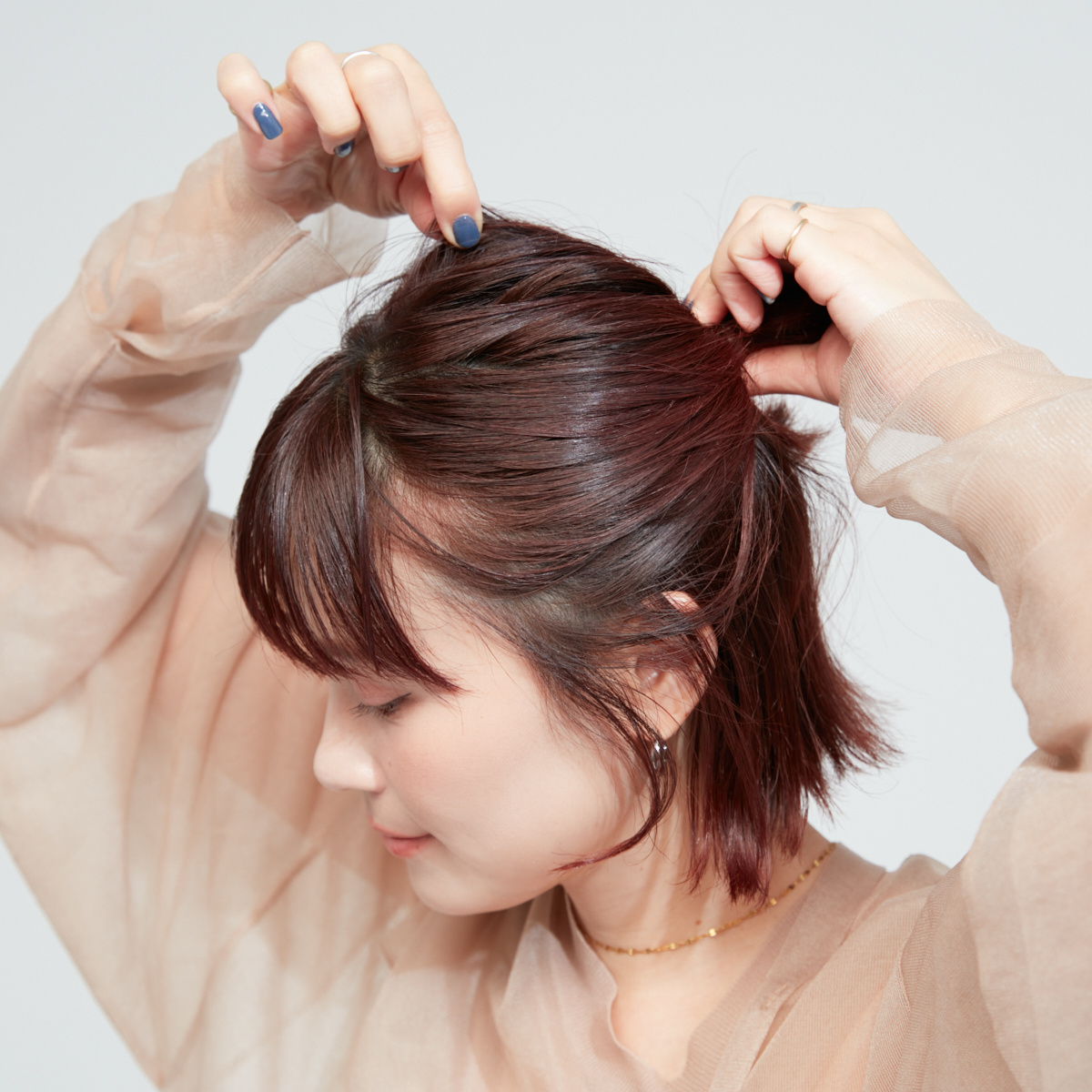 ビッグシュシュヘアアレンジの作り方