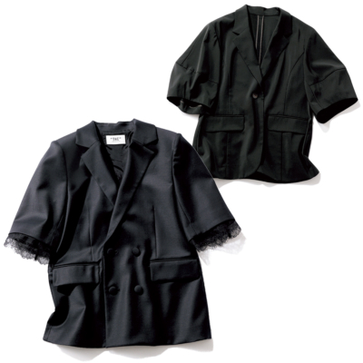 【真夏の仕事服】必携『黒ジャケット』は“半袖”にシフト！かっちりして見えないデザインに注目